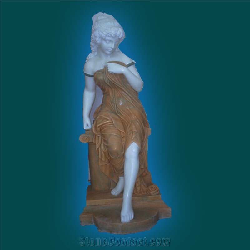 Stone Lady Figure Statue, White Marble Statue