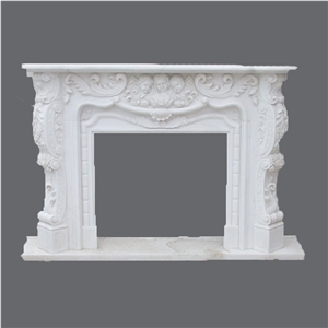 White Marble Stone Firplace