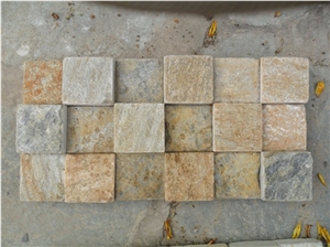 Yellow Quartzite Mosaic Wall Tiles