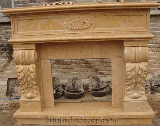 Yellow Limestone Fireplaces
