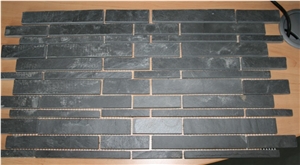 Dark Gray Slate Brick Mosaic,Grey Slate Brick Mosaic