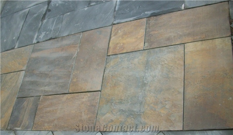 Multicolour Flooring Slate Slabs & Tiles