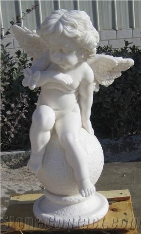 White Marble Angel Sculpture, Head Statue