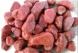 Red Machine Made Pebble, Red Marble Pebbles