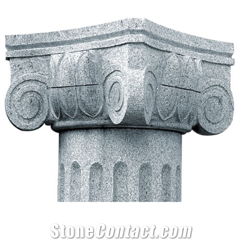 Granite Roman Chapiter, Grey Granite Column