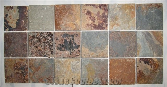 Rust Slate Tiles, China Yellow Slate