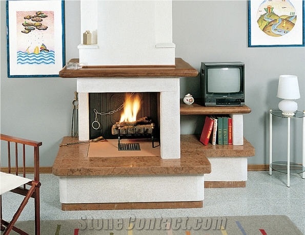 Rosso Verona Marble Fireplace,Italy Red Marble