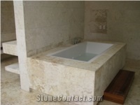 Coral Stone Bath Tub, Beige Limestone Bath Tub