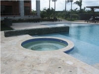 Coral Stone Curve Pool Coping, Beige Limestone Pool Coping