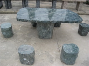 Green Granite Table&bench
