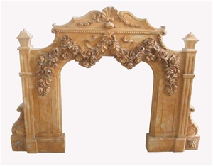 Yellow Marble Fireplace
