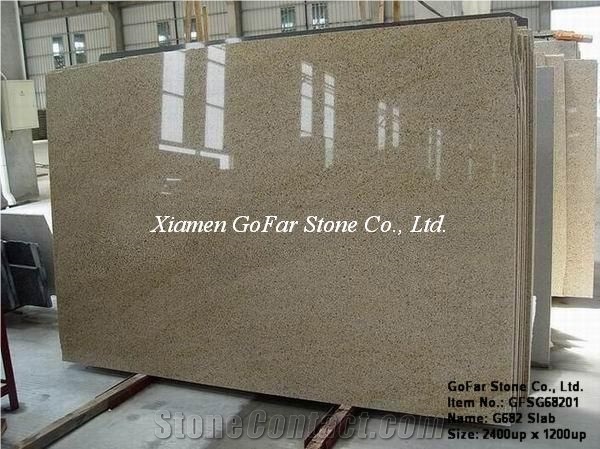 G682 Granite Slab, China Yellow Granite Polished Slabs,Giallo Golden Garnet Sunset Rust Granite Tile for Wall Cladding,Floor Covering,Granite Skirting