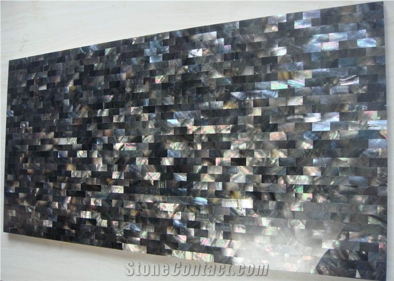 Black Mother Of Pearl Seashell Mosaic Tile