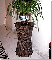 Marron Imperial Marble Flower Stand, Brown Marble