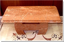 Rosso Alicante Marble Tea Table, Red Marble
