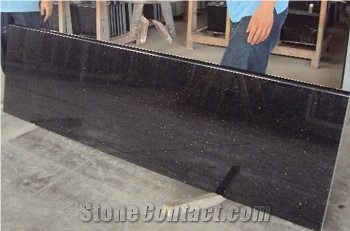 Black Color Granite Counter Top, Galaxy Black Granite Kitchen Countertops