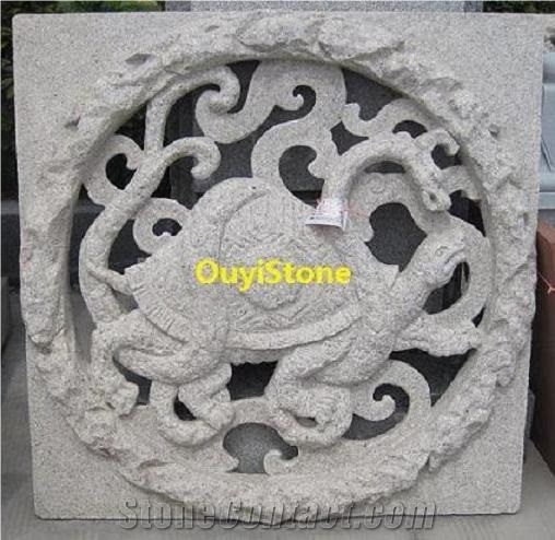 Stone Carving, G603 White Granite Relief & Etching