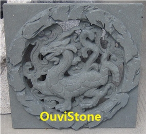Stone Sunken Relief Carving, G603 Grey Granite Relief Carving