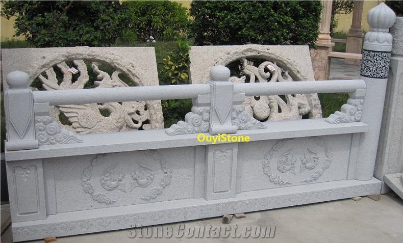 White Granite Balustrade & Railings, G603 Grey Granite Railings