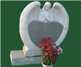 Angle Carved Tombstone, Grey Marble Tombstone