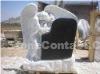 Marble Angle Headstone, Beige Marble Headstone