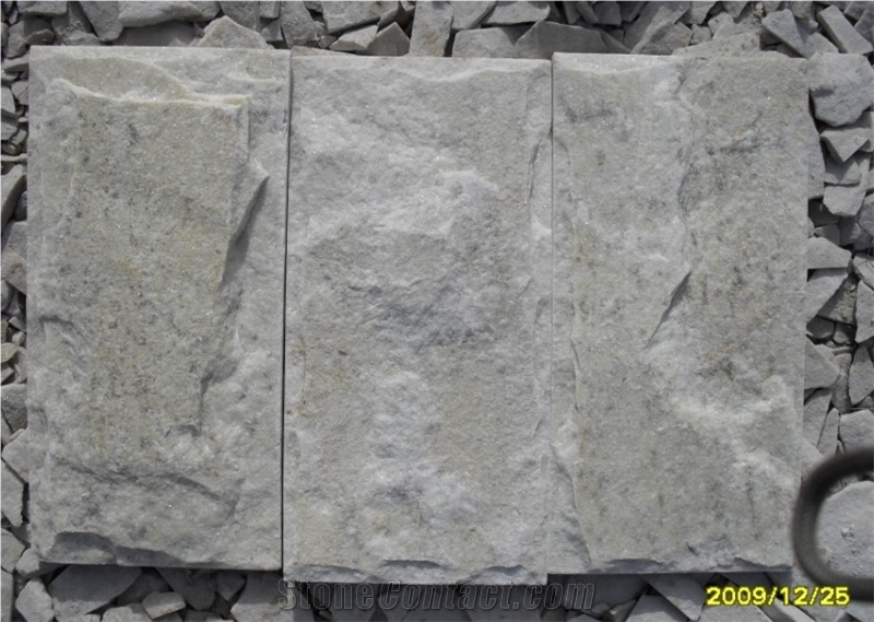 White Quartzite Mushroom Stone, Wall Stone