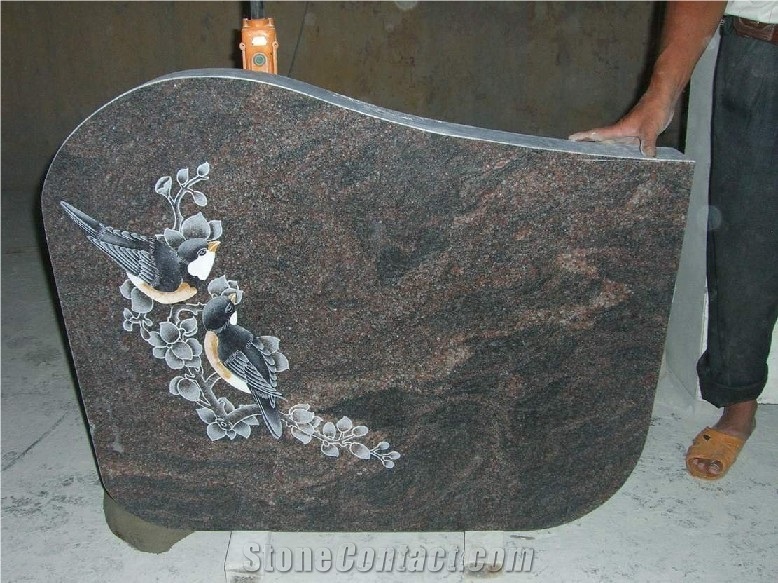 European Tombstone, Aurora Granite Tombstone,Finland Red Granite