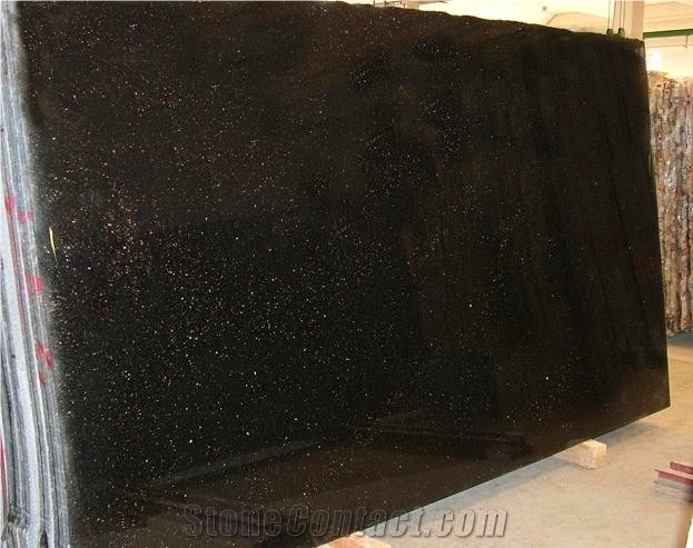 Polished Granite Slab Black Galaxy
