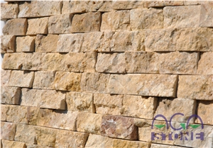 Split Limestone Mosaic, Assyr Light Yellow Beige Limestone