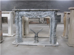 Grey Marble Fireplace Mantel