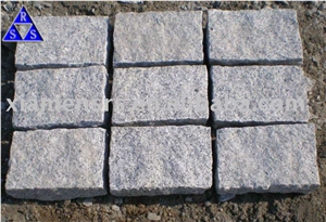 G603 Padang Crystal Light Grey Granite Cubic Stone, Padang Crystal G603 Grey Granite Cobble, Pavers