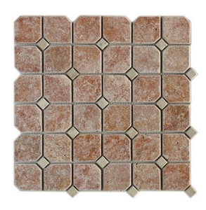 Mosaic 5451-25, M 5451-25 Pink Travertine