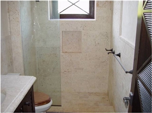 Coral Stone Shower Base, Coral Stone/Shell Stone Dominican White Coral Stone Shower