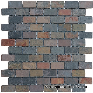 Kund Multicolor Slate Brick Mosaic