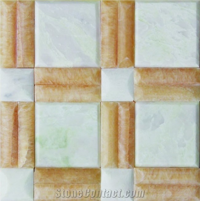Yellow Onyx with Marble Mosaic