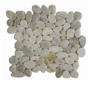 White Flat Pebble Tile