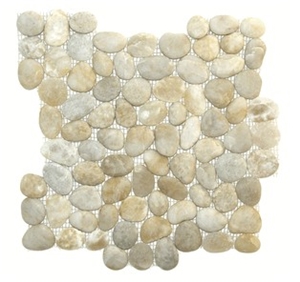White Pebble/river Rock on Mesh