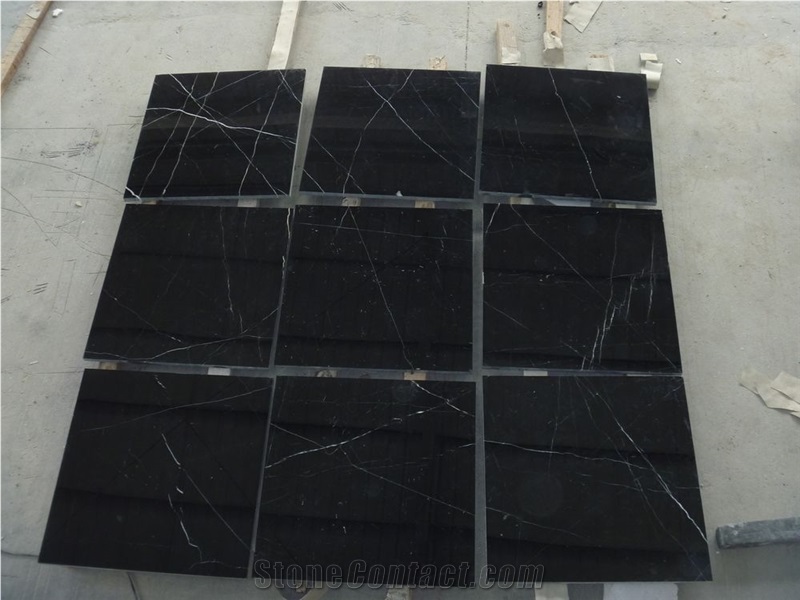 Chinese Nero Marquina/Black Marble Tiles&slabs