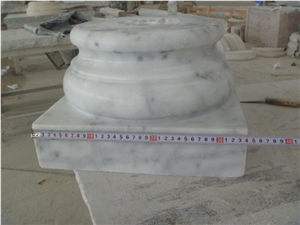 Chinese White Marble Column Base