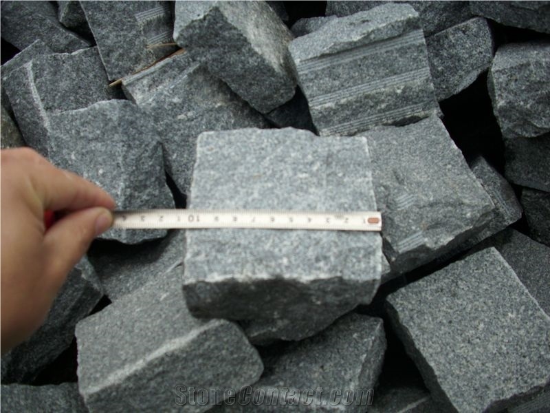 Dark Gray Granite Cobble, Grey Granite Cobbles