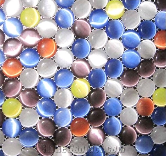 Gemstone Cat Eye Mosaic Tile for Wall De
