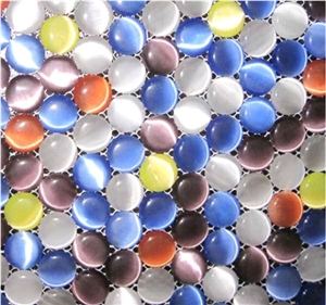 Gemstone Cat Eye Mosaic Tile for Wall De