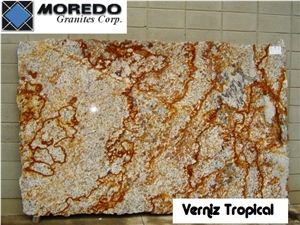 Verniz Tropical Granite Slab, Brazil Yellow Granite