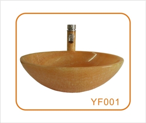 Crystal Yellow Marble Basin with Low Price