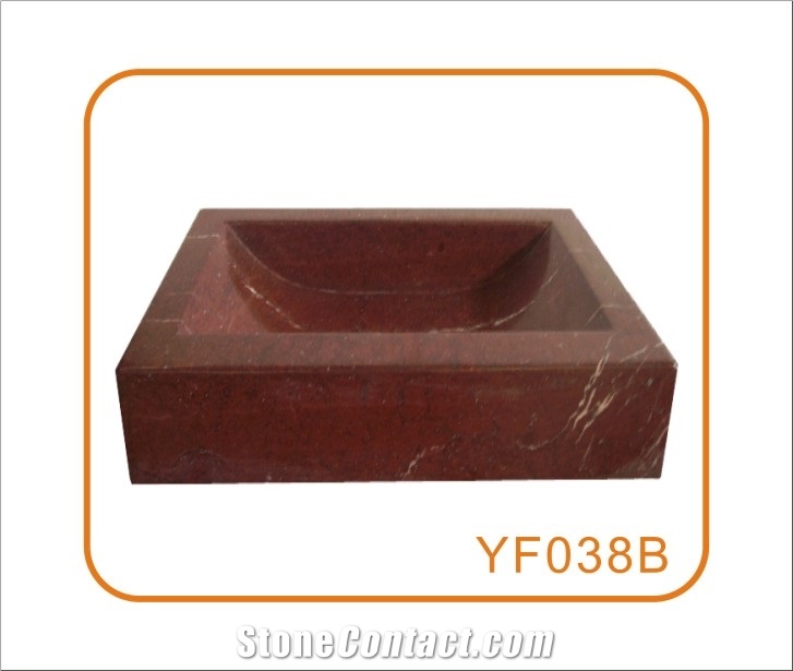 Square Red Marble Kitchen Sinks