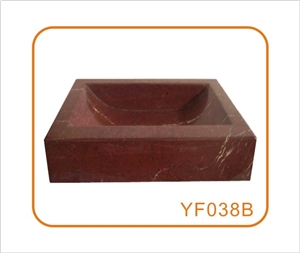 Square Red Marble Kitchen Sinks