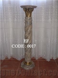 Brown Marble Pedestal Column