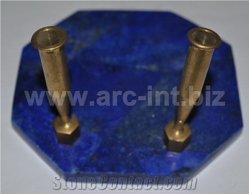Lapis Lazuli Penholders for Office Accessories and, Natural Lapis Lazuli Blue Stone Artifacts, Handcrafts