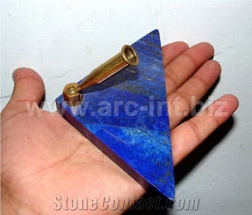 Lapis Lazuli Penholders for Office Accessories and, Natural Lapis Lazuli Blue Stone Artifacts, Handcrafts