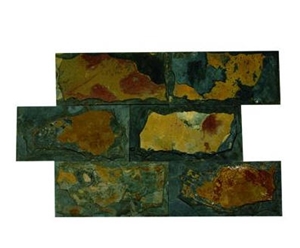 Pizarra Multicolor Natural Stone Rockface, Pizarra Del Ladrillar Slate Slabs